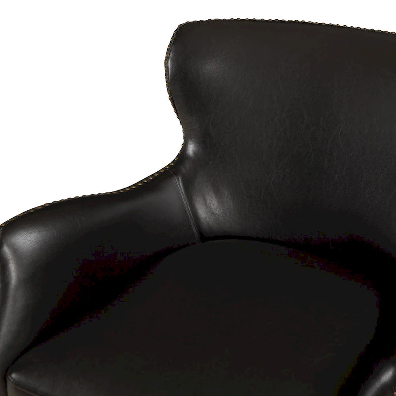 Fauteuil Daniela Deep Brown à dossier ailé et accoudoirs inclinés