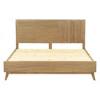 Cadre de lit Queen en bois naturel