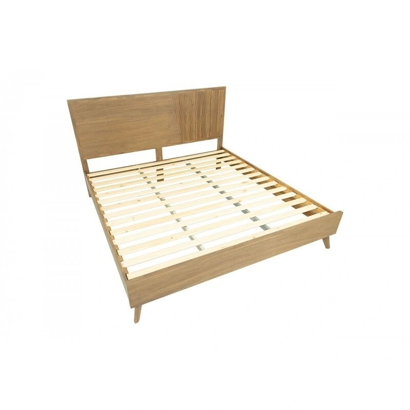 Cadre de lit Queen en bois naturel