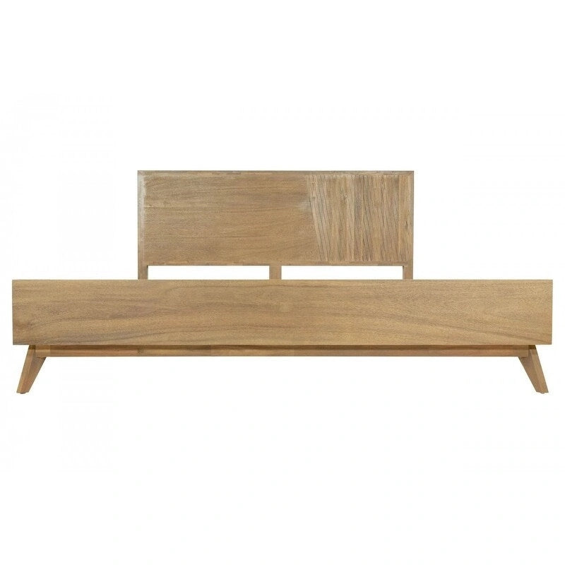 Cadre de lit Queen en bois naturel