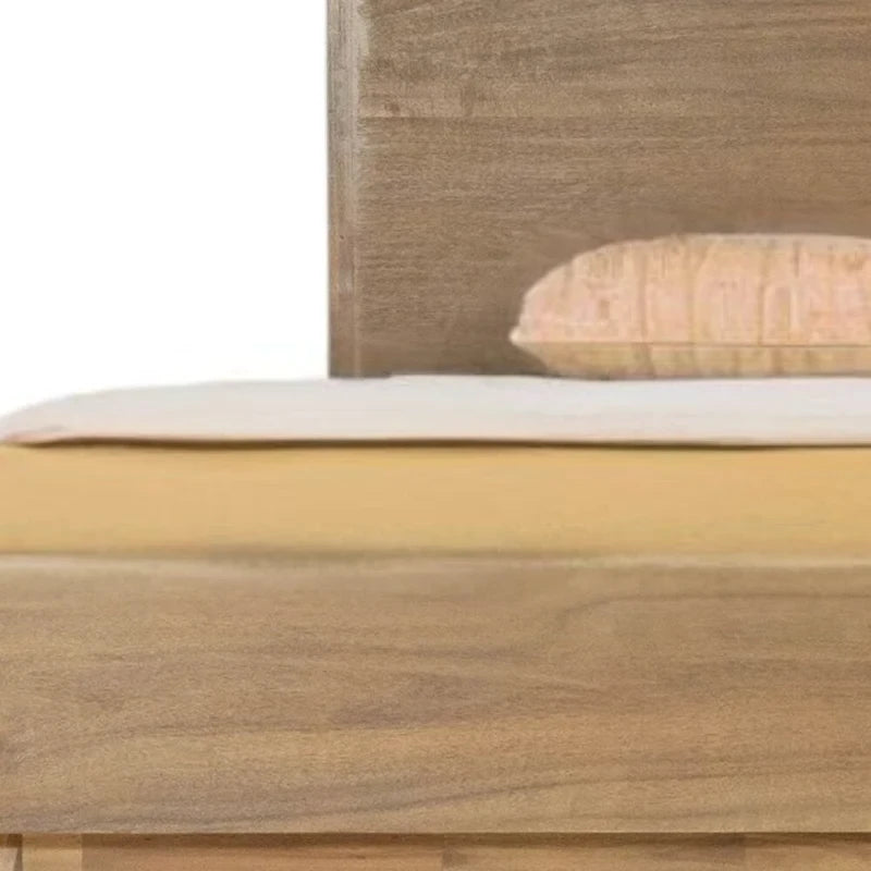 Cadre de lit Queen en bois naturel