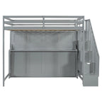 Lit escamotable double avec vérin hydraulique et bureau intégré