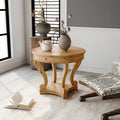 Table de salle à manger ronde de petite taille, table d'appoint, table basse de style ferme à pieds incurvés