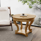 Table de salle à manger ronde de petite taille, table d'appoint, table basse de style ferme à pieds incurvés