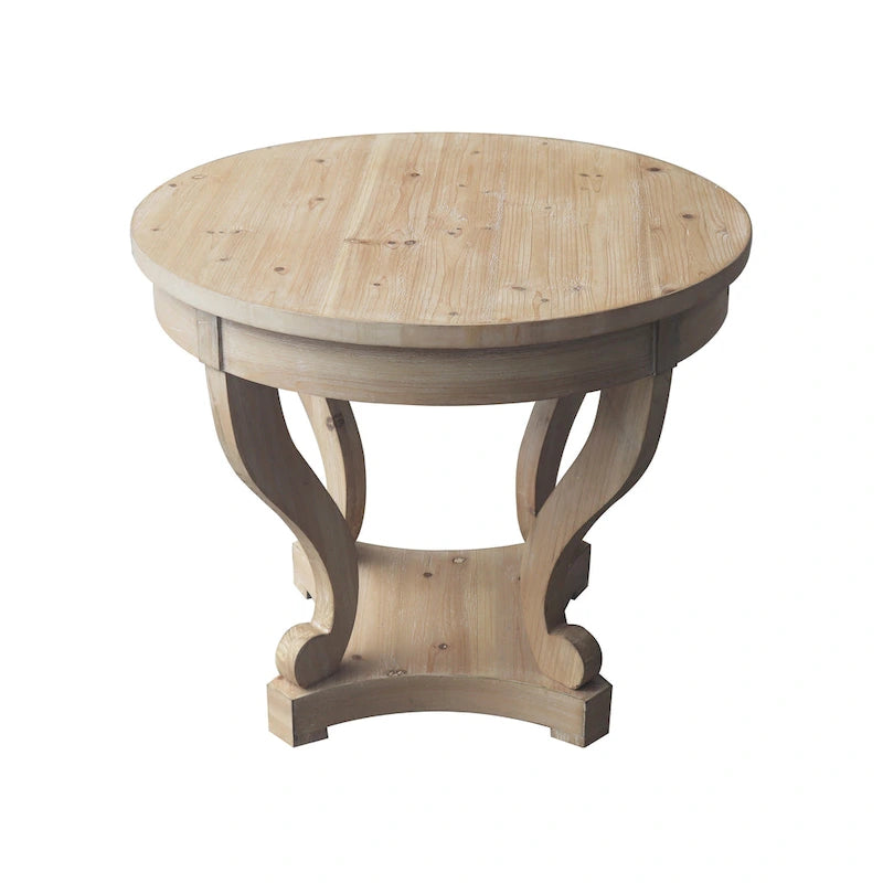 Table de salle à manger ronde de petite taille, table d'appoint, table basse de style ferme à pieds incurvés