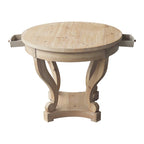 Table de salle à manger ronde de petite taille, table d'appoint, table basse de style ferme à pieds incurvés