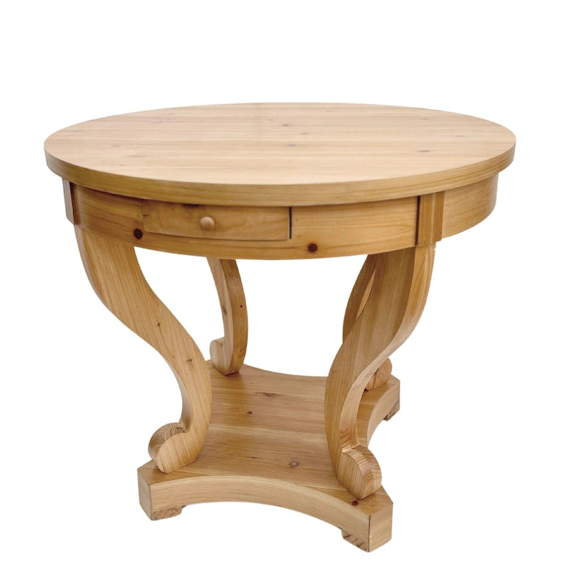 Table de salle à manger ronde de petite taille, table d'appoint, table basse de style ferme à pieds incurvés