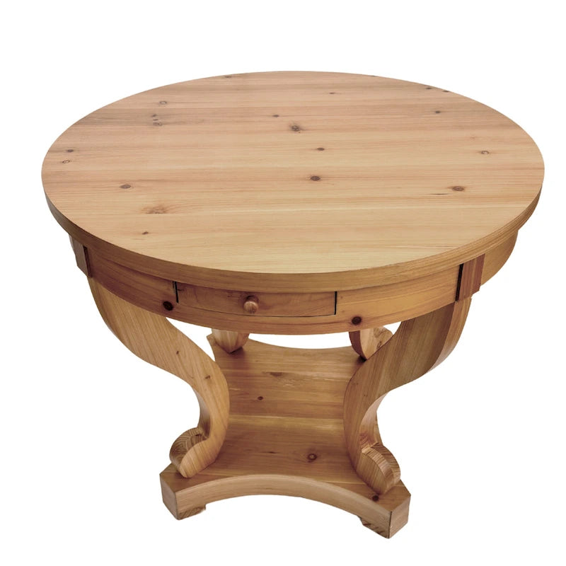 Table de salle à manger ronde de petite taille, table d'appoint, table basse de style ferme à pieds incurvés
