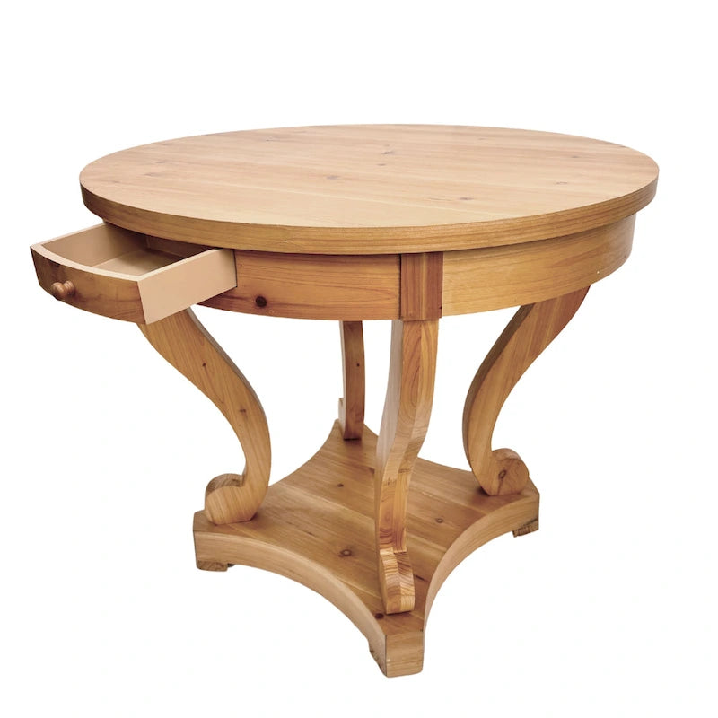 Table de salle à manger ronde de petite taille, table d'appoint, table basse de style ferme à pieds incurvés