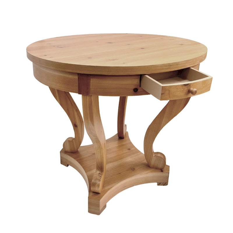 Table de salle à manger ronde de petite taille, table d'appoint, table basse de style ferme à pieds incurvés
