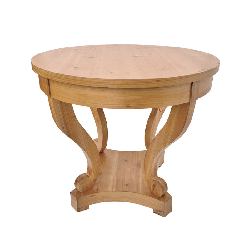 Table de salle à manger ronde de petite taille, table d'appoint, table basse de style ferme à pieds incurvés