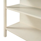 Îlot de cuisine rustique fixe en bois massif de 114 cm, table à manger et de préparation en bois d'hévéa avec deux étagères ouvertes.
