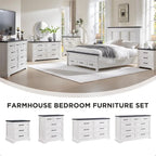 Farmhouse 6 Drawer Dresser for Bedroom, Chest of Drawers, TV Stand