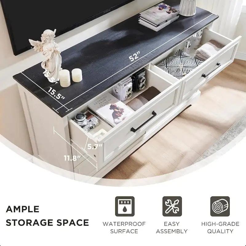 Commode de chambre à 6 tiroirs style ferme, meuble de rangement, meuble TV