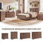 Commode de chambre à 6 tiroirs style ferme, meuble de rangement, meuble TV