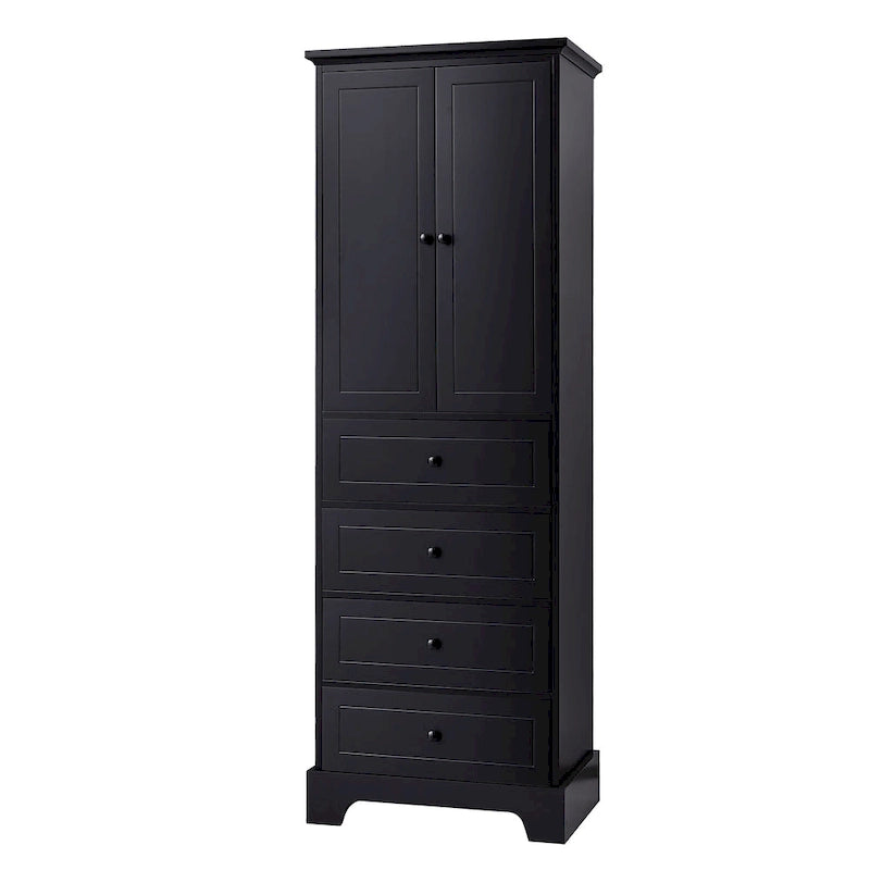 Armoire de rangement à 2 portes et 4 tiroirs pour salle de bain ou bureau
