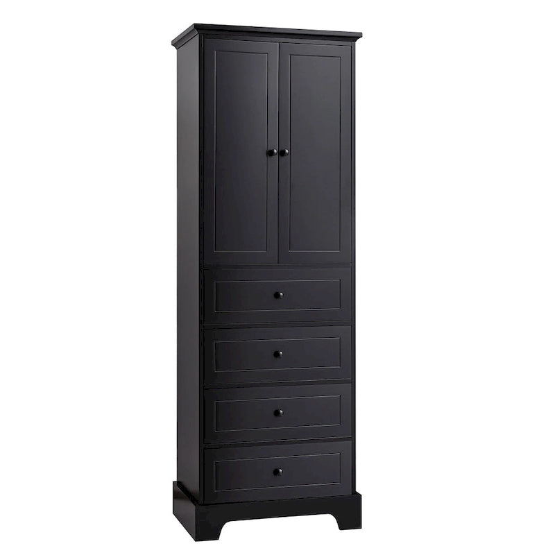 Armoire de rangement à 2 portes et 4 tiroirs pour salle de bain ou bureau