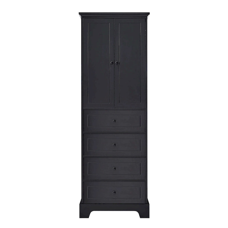 Armoire de rangement à 2 portes et 4 tiroirs pour salle de bain ou bureau