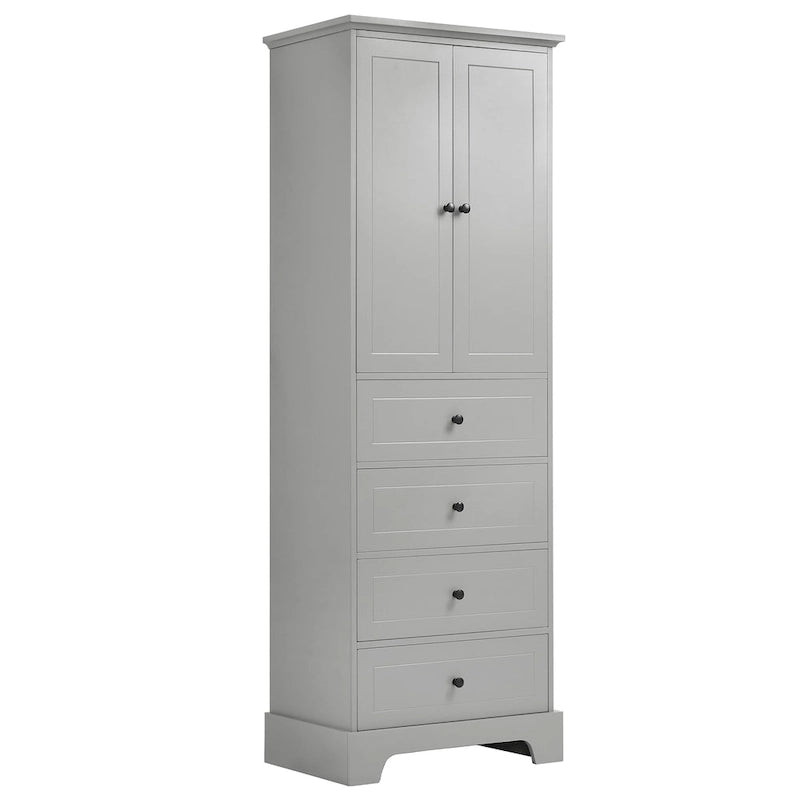 Armoire de rangement à 2 portes et 4 tiroirs pour salle de bain ou bureau