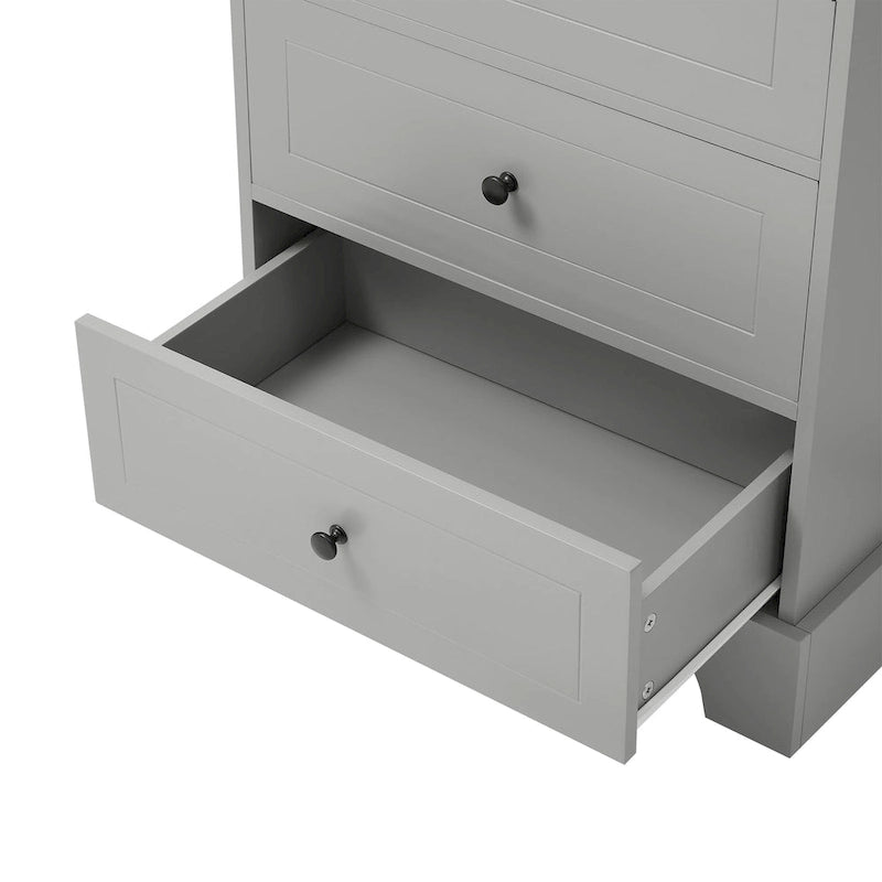 Armoire de rangement à 2 portes et 4 tiroirs pour salle de bain ou bureau