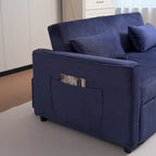 Canapé-lit en velours côtelé avec dossier réglable et pochette de rangement