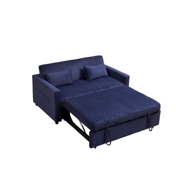 Canapé-lit 69" en velours côtelé avec dossier réglable et poche de rangement