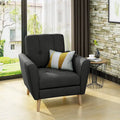 Fauteuil club capitonné en tissu Mid-Century Modern par