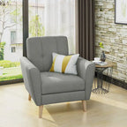 Fauteuil club capitonné en tissu, style milieu du siècle