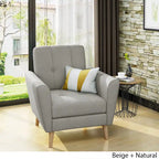 Fauteuil club capitonné en tissu, style milieu du siècle