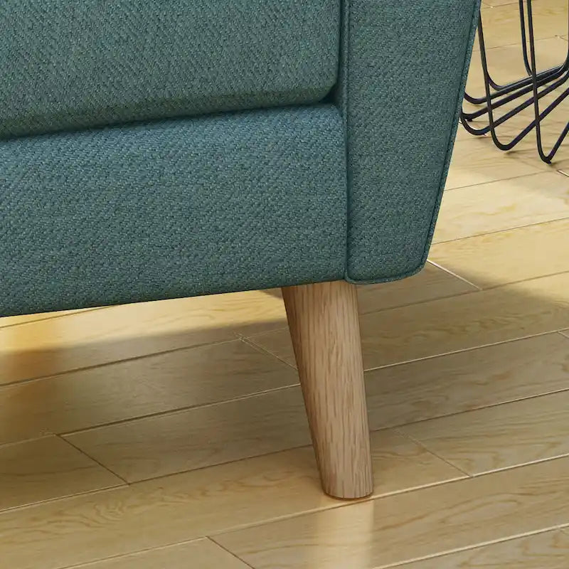 Fauteuil club capitonné en tissu Mid-Century Modern par