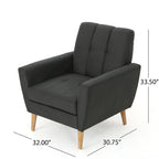 Fauteuil club capitonné en tissu, style milieu du siècle