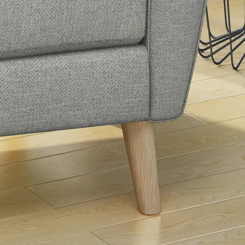 Fauteuil club capitonné en tissu Mid-Century Modern par
