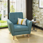 Fauteuil club capitonné en tissu, style milieu du siècle