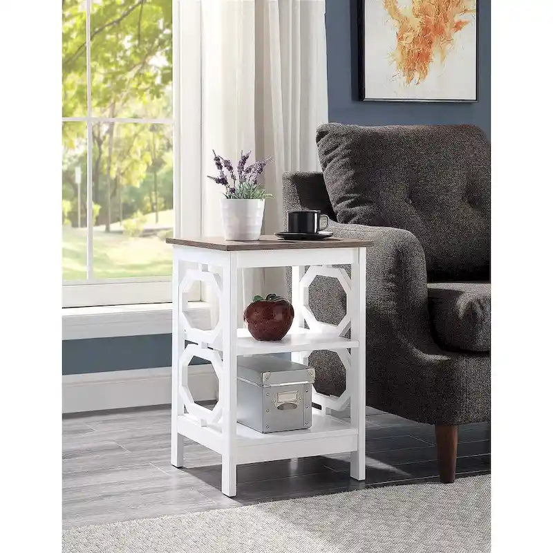 Table d'appoint Omega pratique avec étagères
