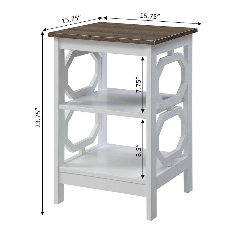 Table d'appoint Omega pratique avec étagères