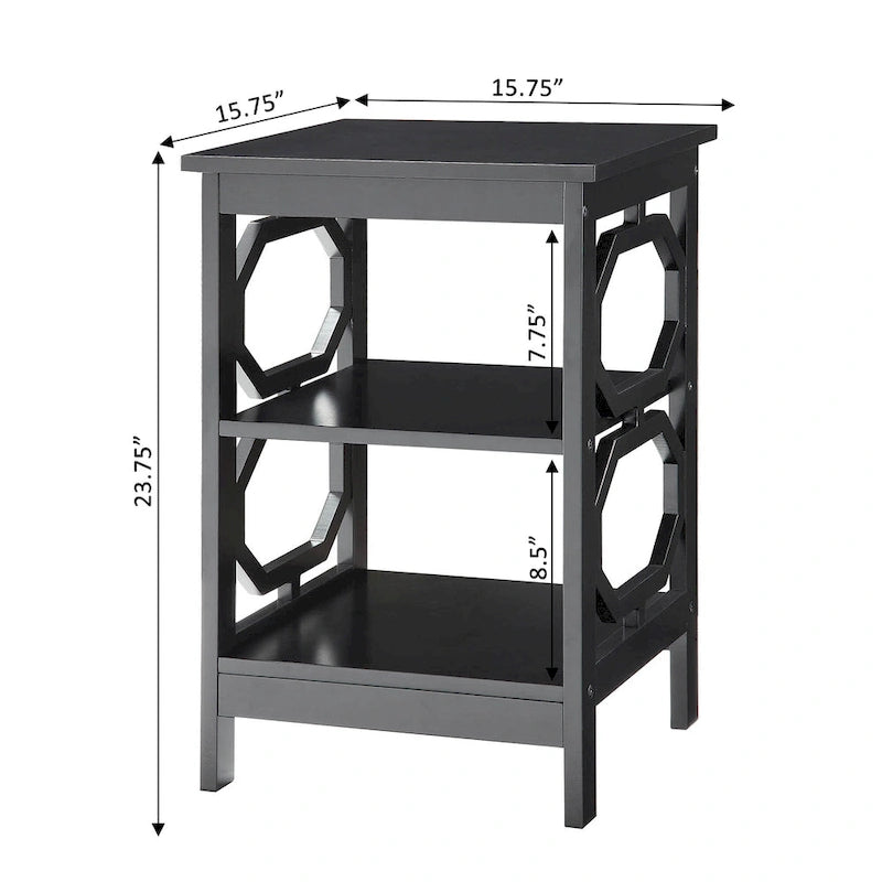 Table d'appoint Omega pratique avec étagères