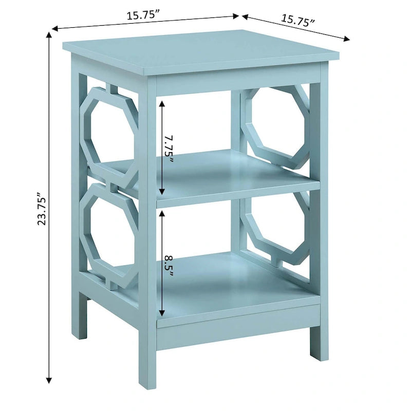 Table d'appoint Omega pratique avec étagères