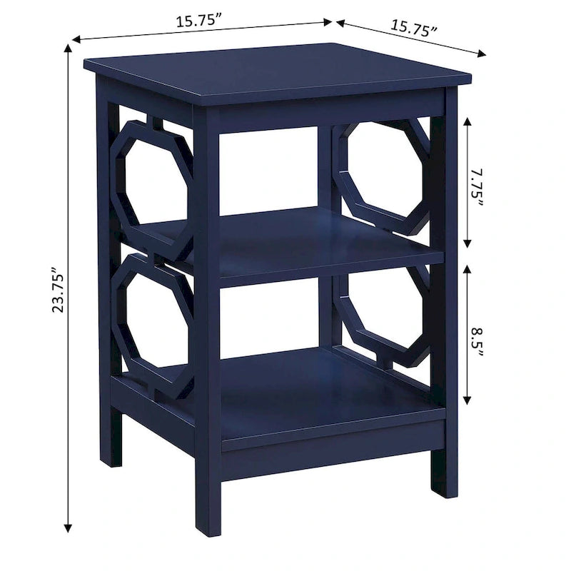 Table d'appoint Omega pratique avec étagères