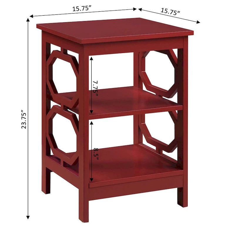 Table d'appoint Omega pratique avec étagères