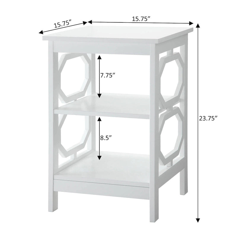 Table d'appoint Omega pratique avec étagères