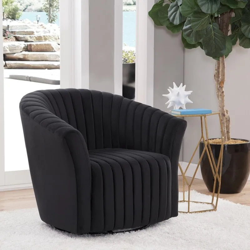 Fauteuil pivotant 360° en velours