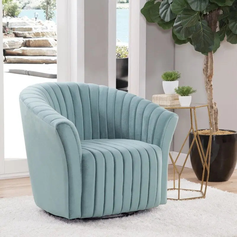 Fauteuil pivotant 360° en velours