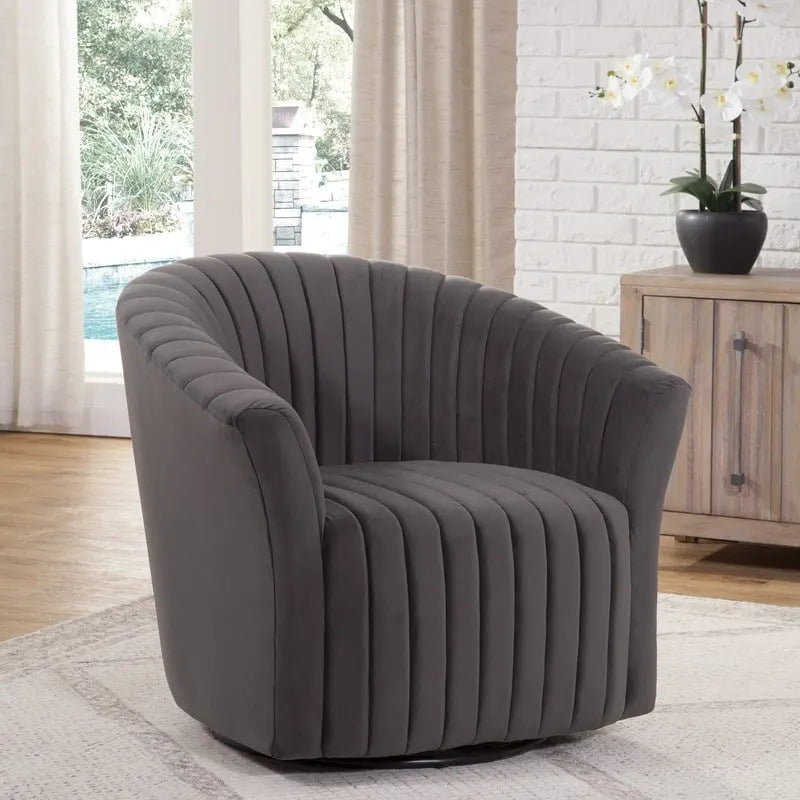 Fauteuil pivotant 360° en velours