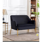 Porthos Home Kyler Loveseat Couch Sofa, Velvet Upholstery, Gold Chrome Legs