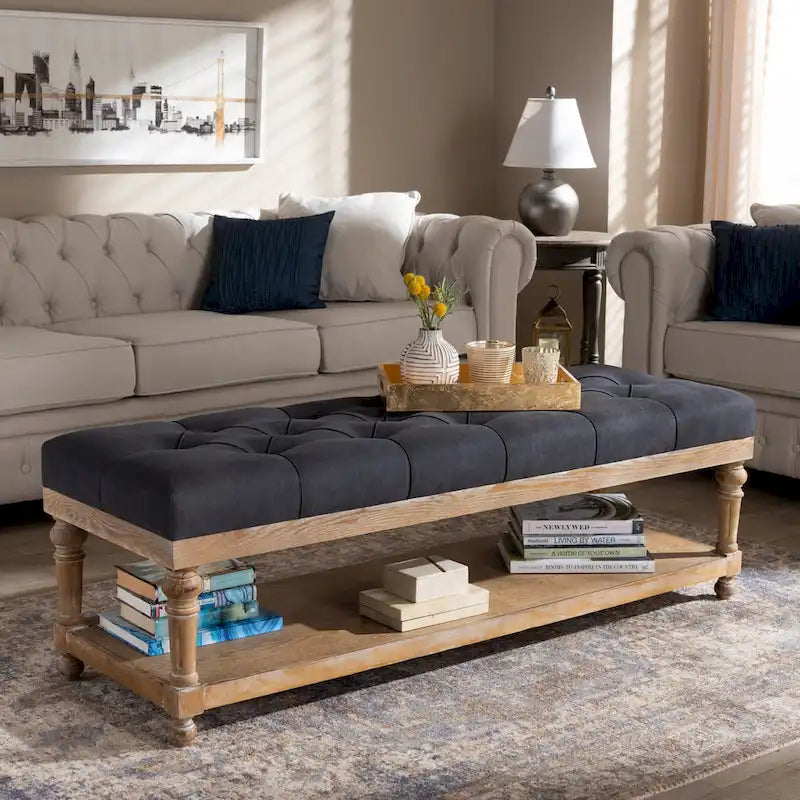 Banc de rangement moderne et rustique The Gray Barn Windy Ridge