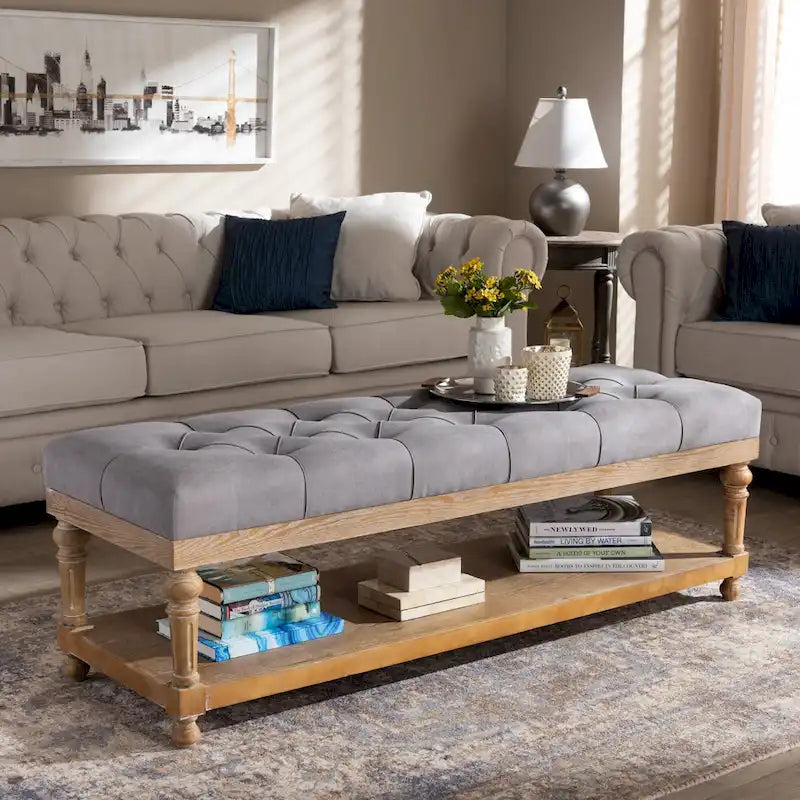 Banc de rangement moderne et rustique The Gray Barn Windy Ridge