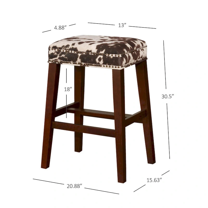 Tabouret de bar imprimé vache Ian Brown