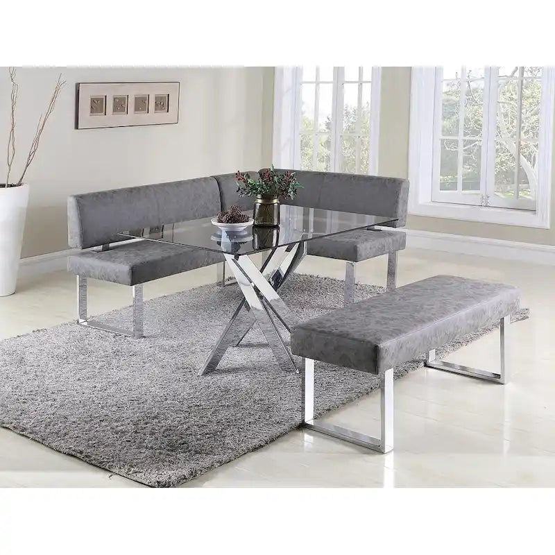 Coin repas réversible gris foncé - 124 x 181 x 85 cm