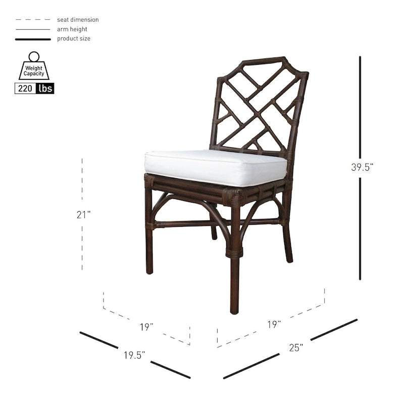 Chaises de salle à manger en rotin, (Lot de 2)