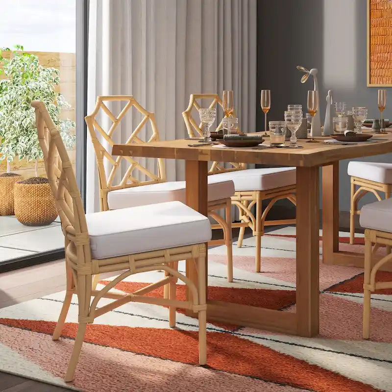 Chaises de salle à manger en rotin, (Lot de 2)